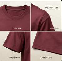 T-shirt décontracté pour homme en coton épais 190G, coupe oversize à épaules tombantes, col rond basique, manches courtes