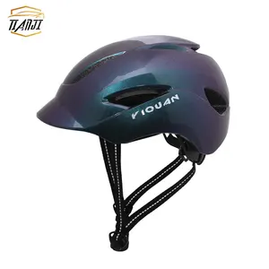 自行车头盔MTB公路自行车头盔一体成型LED照明反光自行车头盔