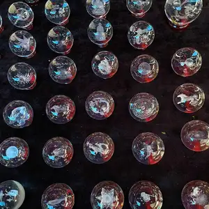 批发透明水晶球3D激光雕刻仙女蝴蝶工艺品装饰