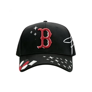 Gorra de béisbol deportiva de moda con 5 paneles, bordado 3D de la marca Axe y pedrería incrustada, estilo Hip Hop, visera curva, venta al por mayor - Product Image 5