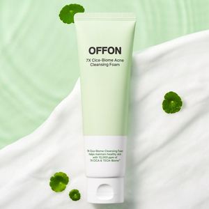 OFFON Hypoallergenic Cica-Biome Acne Cleansing Foam Daily <b>Face</b> Wash for Sensitive Skin - Product Image 6