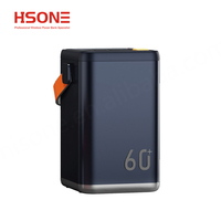 Batterie Li-Polymère Intelligente 100W Ultra Fine, Power Bank 3 USB Type-C, Affichage Numérique Extérieur, Haute Capacité 60000mAh, Charge Rapide