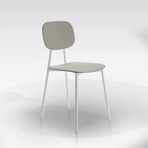 เก้าอี้ TATA YOUNG โครงโลหะสีขาว เบาะนั่งสีเทาโดฟ - Product Image 1