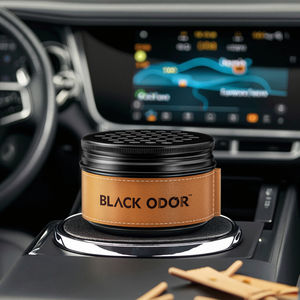 High-End Luxe Auto Luchtverfrisser Zwarte Geur High-Peer Geurgel Effectieve Ontgeuring Langdurige Massief Metalen Leer Nee - Product Image 2