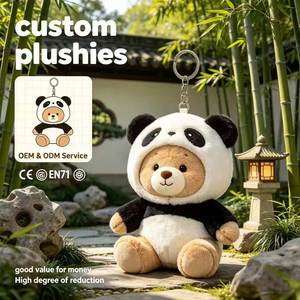 Bulk Personalized <b>Panda</b> Bear Plush Keychain, Soft Stuffed Charm for Zoo Themed Decor & Bulk Supply - Product Image 1