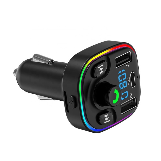 BT 5.0 Car FM Transmitter Wireless MP3 Music Player Stereo Radio Transmitter with Hands-Free Function Car Adapter