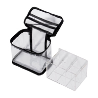 Pochette de maquillage imperméable en PVC personnalisée KONCAI, boîte de rangement multi-compartiments avec acrylique transparent