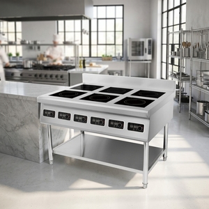 Équipement de cuisine commerciale, cuisinière à induction à 6 brûleurs haute puissance 3500W/5000W, économie d'énergie, pour la restauration AM-TCD601 Commercial - Product Image 1
