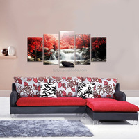 Seni Dinding Modern untuk Hotel, Lukisan Kanvas Bunga 5 Panel, Poster HD, Cetakan Berbingkai, Mawar Warna-warni untuk Restoran