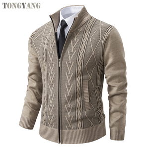 TONGYANG Cardigan da Uomo Autunnale, Maglione Invernale Caldo, Giacca di Alta Qualità con Collo Alto e Cerniera - Product Image 1