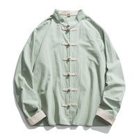 Blouson bomber printemps pour homme, style chinois, couleur unie, respirant, col montant à bouton unique, en velours côtelé, avec logo frontal, fini ODM
