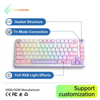 Clavier mécanique 81 touches, disposition 75 %, hot-swap, joint d'étanchéité, RGB, sans fil tri-mode, gaming, USB-C, programmable, vente en gros, OEM