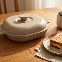 HeMaSe - Molde para Hornear Cuadrado de Silicona Ecológico y Duradero, Color Gris Claro/Rosa, Apto para Microondas y Lavavajillas, para una Cocina Saludable sin Aceite