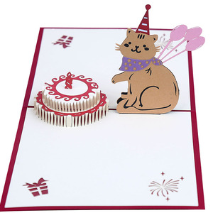 Nuovo all'ingrosso 3D Pop-Up carino torta di gatto biglietto di <span class=keywords><strong>auguri</strong></span> di carta fatta a mano carta di <span class=keywords><strong>compleanno</strong></span> per il Marketing digitale <span class=keywords><strong>buon</strong></span> <span class=keywords><strong>compleanno</strong></span> - Product Image 2
