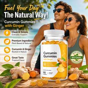 Complément alimentaire à base de curcuma, gommes de curcumine pour adultes, soutien énergétique et immunitaire, extrait de gingembre et de poivre noir, non destiné aux femmes enceintes - Product Image 2
