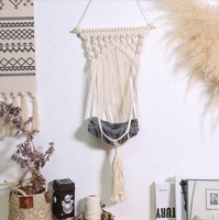 Hamac pour chat en macramé avec coussin et kit de suspension Panier à balançoire en corde de coton tissé à la main Motif solide Tenture murale facile