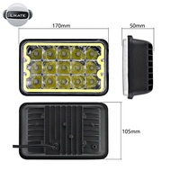 Lkt Auto Parts - Faro Delantero LED Rectangular Sellado de Alta Potencia, Amarillo, Azul, Rojo, Precio Económico, 4x6, 45 W, para Camión, Barco