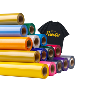 Haoyin Rouleaux de vinyle thermocollant PU Flex HTV découpable à chaud, Matériau en feuille de PVC pour vêtements, T-shirts et films - Product Image 1