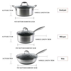 Ensemble de 5 pièces de haute qualité 30cm 24cm marmite <span class=keywords><strong>en</strong></span> <span class=keywords><strong>fer</strong></span> antiadhésif batterie de cuisine <span class=keywords><strong>en</strong></span> <span class=keywords><strong>fer</strong></span> à poignée <span class=keywords><strong>en</strong></span> métal batterie de cuisine pour la cuisine - Product Image 3