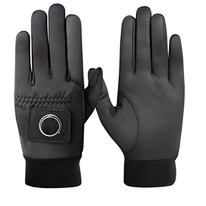 Guantes de Golf Transpirables Personalizados en Oferta, Guantes de Golf Unisex de Cuero PU Antideslizantes Negros para Deportes, Diseño de Fácil Colocación - Product Image 1