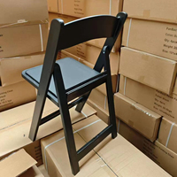 Chaise pliante en résine noire pour terrasse, balcon, hôtel, magasin de proximité, empilable, portable, prix de gros
