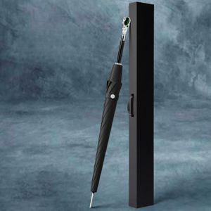 Fabrication OEM en gros de parapluies automatiques de 107 cm de diamètre avec poignée en pierres précieuses et emballage cadeau pour cadeaux d'entreprise - Product Image 1