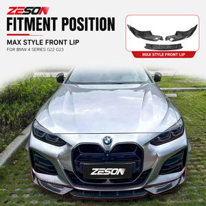 Divisor Delantero de Fibra de Carbono Real Estilo MAX de 3 Piezas ZESON para <span class=keywords><strong>BMW</strong></span> Serie 4 G22 G23 M440i 430i Coupé <span class=keywords><strong>2021</strong></span>+ - Product Image 5
