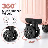 Valise à roulettes compacte et portable de 18 pouces, coque rigide, 360° °   Valise de cabine à roulettes pivotantes avec poignée réglable