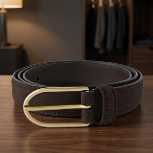 Men's Party Style <b>Cow</b> Hide Leather Belt Steel Pin Buckle Solid Square Design Eco-Friendly Heavy Duty Waterproof 3.8 CM Width 140 - Product Image 1