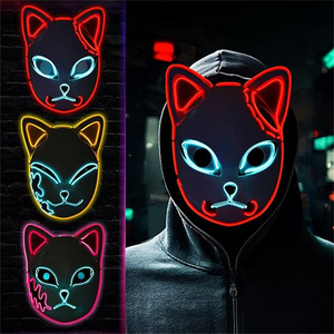 Devil Killer Mask LED Japanese Fox Mask Anime Blade Luminous Mask Halloween <strong>Costume</strong> Cosplay Makeup Ball Prop - Product Image 3