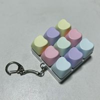 Millantech Good Quality Heart Colorful Press-to-relieve 9-key Keycap 9 Button Fingertip Bag Keychain Cartoon Keyring Souvenir