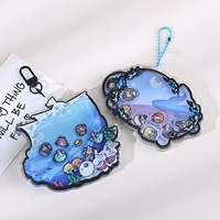 Porte-clés magnétique en acrylique Toplin 005-DIY, design créatif, support photo transparent double face, thème anime et dessin animé, objet de collection