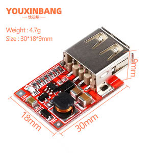 Módulo de fuente de alimentación de refuerzo de salida de <span class=keywords><strong>convertidor</strong></span> de energí<span class=keywords><strong>a</strong></span> de 3V <span class=keywords><strong>a</strong></span> 5V 1A cargador USB para teléfono <span class=keywords><strong>MP3</strong></span> MP4 96% eficiencia - Product Image 2
