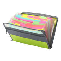 Carpeta de plástico A4 tamaño carta 13, carpeta de archivos expansible de bolsillo con cremallera, carpeta DE PRESENTACIÓN DE Material PU para tablero de papelería de oficina escolar