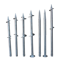 Pieu hélicoïdal en acier pour systèmes de montage solaire, épaisseur de lame 2-4 mm, galvanisé à chaud, longueur/diamètre personnalisés