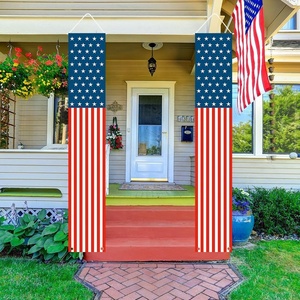 <strong>4th</strong> of <strong>July</strong> <strong>Decorations</strong> Hanging Banners <strong>Outdoor</strong> American Flag Porch Sign for Memorial Day Wall Hanging <strong>Decorations</strong> - Product Image 3