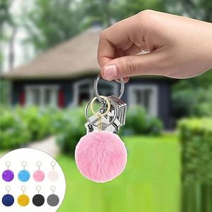 Porte-clés boule de fourrure, cadeaux de remerciement pour filles, DIY, boules de fausse fourrure de 8 cm, pendentif de sac, clé de maison, cadeaux pour femmes, fête des mères - Product Image 6