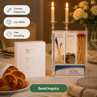 Acryl-Tzedakah-Box Shabbat-Organizer Transparente Spendenbox mit Streichholzhalter Jüdisches Judaica-Geschenk Großhandel OEM