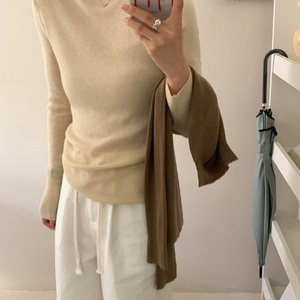 Tùy Chỉnh Của Phụ Nữ Chặt Chẽ Phù Hợp Mùa Xuân Và Mùa Thu Mới Mỏng Phù Hợp Với Vòng Cổ Dài Tay Top - Product Image 1