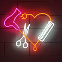 Enseigne au néon LED de salon de coiffure, lumières au néon de décor de coiffeur d'USB, veilleuses lumineuses de panneau de tenture murale, 51X45cm