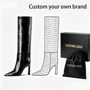 Zapatos de Tacón Alto Tipo Stiletto con Efecto Cocodrilo para <span class=keywords><strong>Mujer</strong></span>, Hechos a Mano, de Alta Calidad, Personalizados de Fábrica, con Cierre y Punta en Pico - Product Image 4