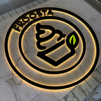 Letrero LED Retroiluminado Negro Mate de Lujo Personalizado, Letras de Canal 3D de Acero Inoxidable, Resistente al Agua, para Exteriores, Parques y Negocios, con Certificación CE