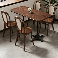 Meubles commerciaux vintage, ensembles de tables et chaises en bois massif pour restaurant, bistro, restauration, café, tables et chaises de salle à manger