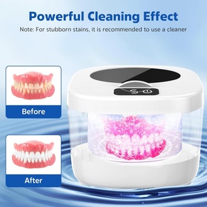 Digital Screen UV <b>Light</b> 45KHZ False Teeth Wash Watch Jewelry Make up Cleaning Denture Dental Square Ultrasonic Cleaner Household - Product Image 2