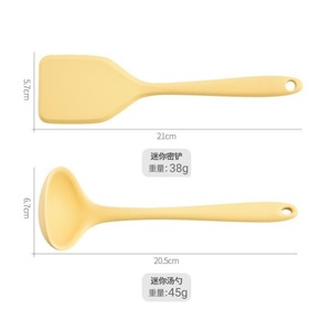 Mini <b>Silicone</b> Spatula And Spoon Set Straight Body For Kitchen Cooking And Baby Food Preparation <b>Tools</b> - Product Image 4