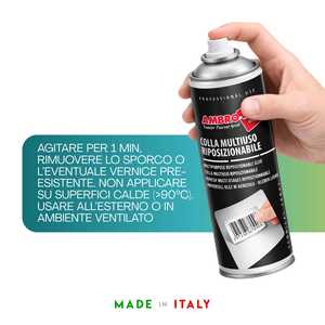 Spray Adesivo Multiuso Riposizionabile Ambro-Sol 400ml per Uso Professionale - Product Image 4