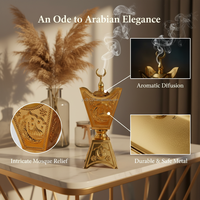En gros, Brûleur d'encens en métal sculpté pour l'automne, Décoration de table, Ornement artisanal, Cadeau, Fourniture en gros