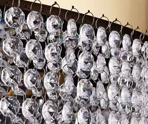 Luz colgante rectangular creativa posmoderna, lámpara de araña de cuentas de cristal de lujo dorado - Product Image 6