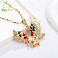 Bijoux fantaisie pour enfants en alliage de zinc plaqué or, motif aigle et cristal, style créatif et simple, directement du fabricant