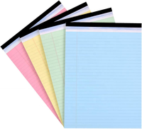 Bloc-notes légal coloré large règle 8.5x11.75 épaisseur 20lb papier coloré 40 feuilles perforé bloc-notes robuste